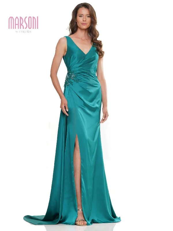 Blue sexy dresses in various shades for a cool aestheticMarsoni MV1246 Long Beaded Formal Evening Dress