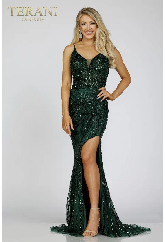 Sexy lingerie - inspired dresses for a seductive look at homeTerani Couture 231E0516 Long Sequin Prom Formal Fitted Dress