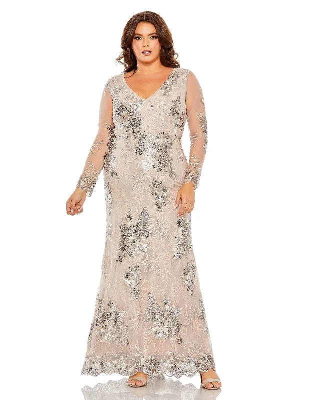 Sexy club dresses for a night of dancingMac Duggal 68352 Formal Prom Long Sleeve Plus Size Dress