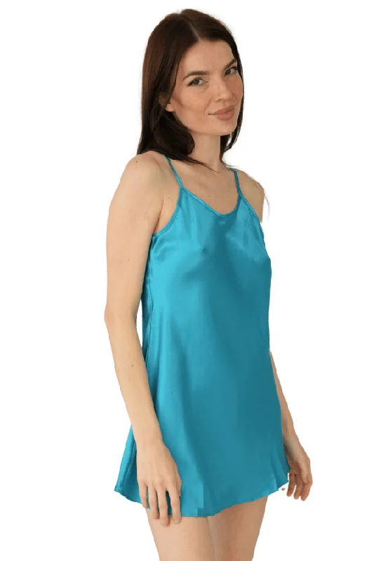 women lounge dress with a design that can be dressed up or downLila Chemise - Turqoise