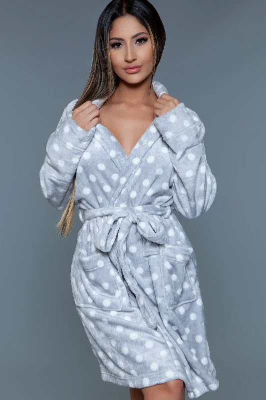 breathable women robes for hot sleepersMid-Length Plush Velour Robe