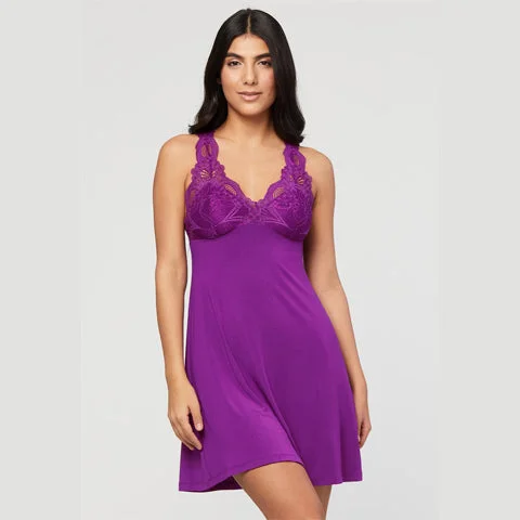 plus size women lounge dress for a flattering silhouetteFleur't Iconic Chemise Dark Orchid