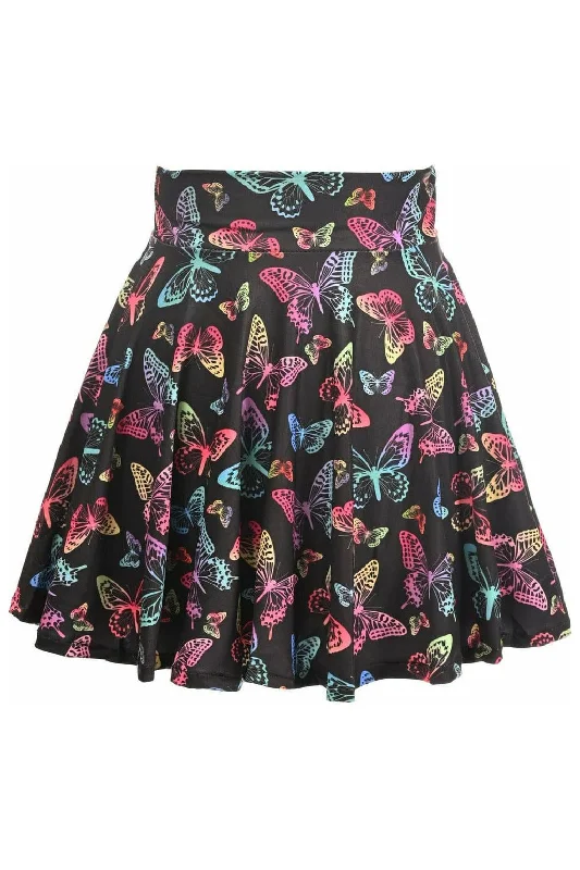 French - style bustiers for a romantic lookButterfly Print Stretch Lycra Skirt