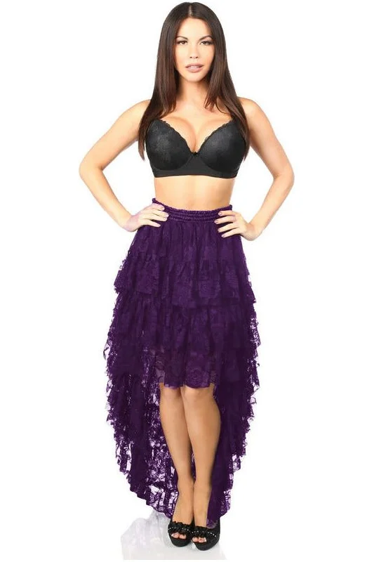 Multicolored bustiers with a vibrant and playful designPlum High Low Lace Skirt