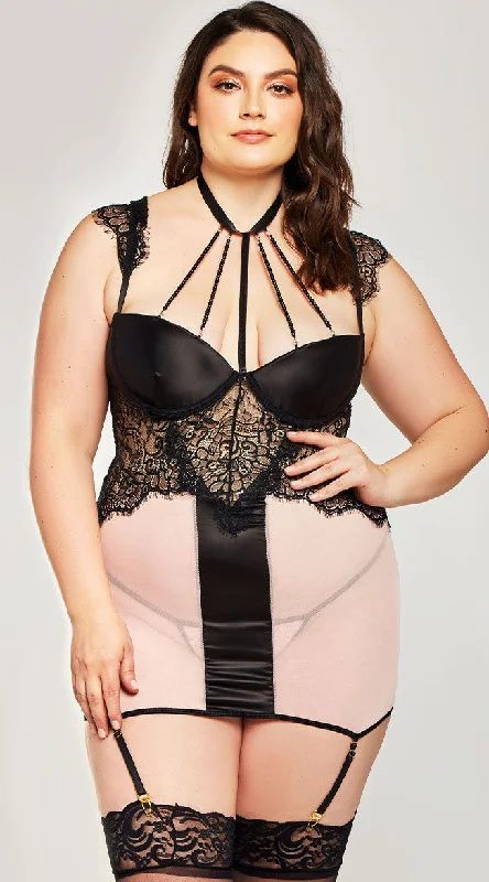 Plus Size Estrella Beaded Chemise Set