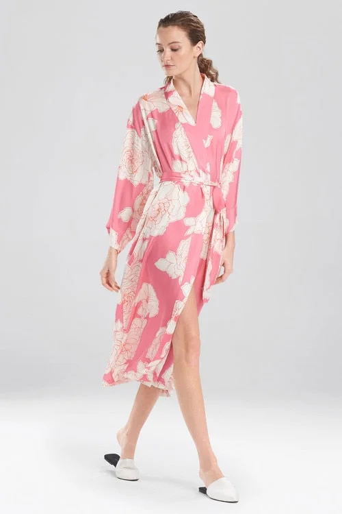 women robes with a faux - fur trim for a luxurious feelPeony Sunset Robe