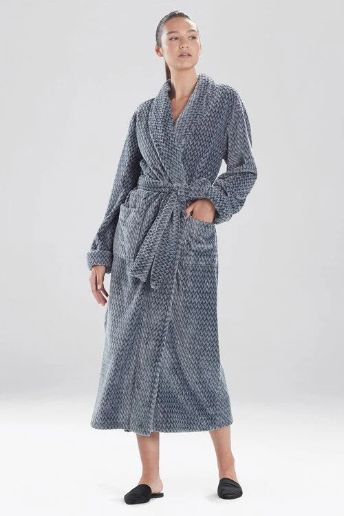 soft cotton women robes for comfortPlush Jacquard Geo Robe