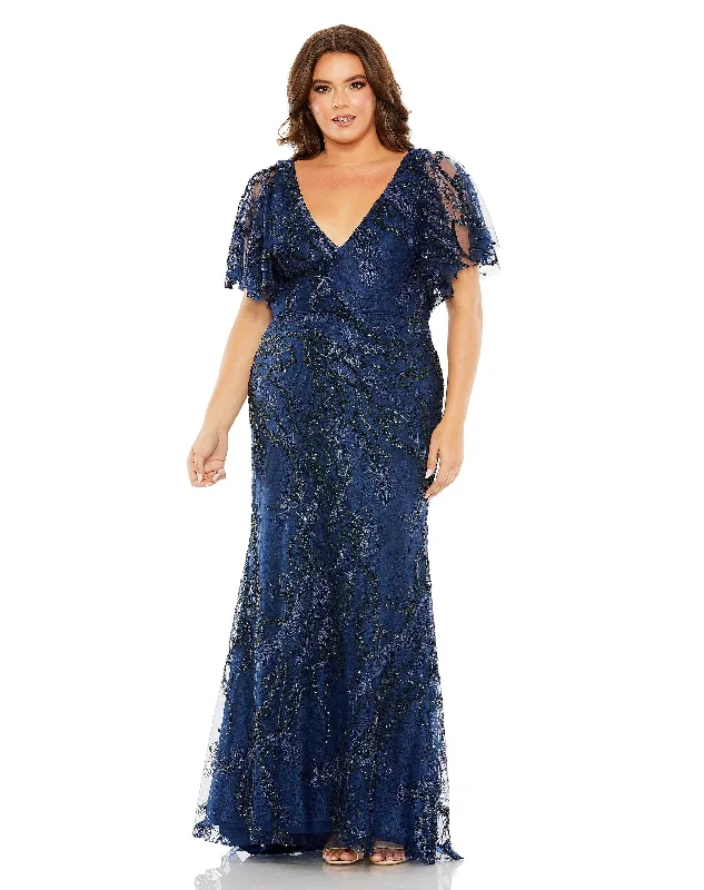 Sexy beach dresses for a sunny vacationMac Duggal 68432 Plus Size Long Formal Sequins Dress