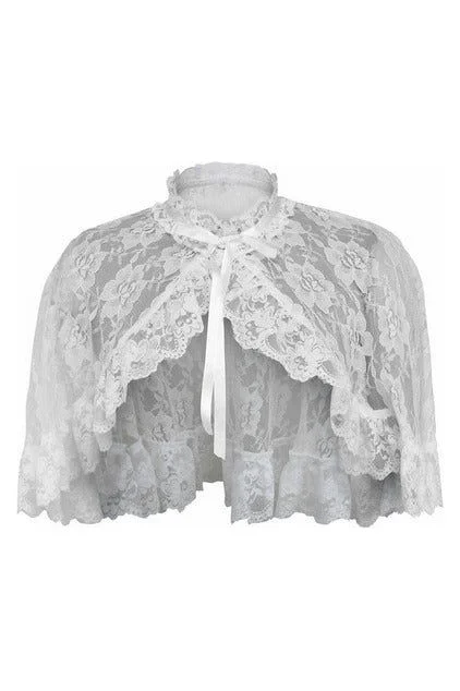 Animal - print bustiers for a wild and fierce styleWhite Lace Cape