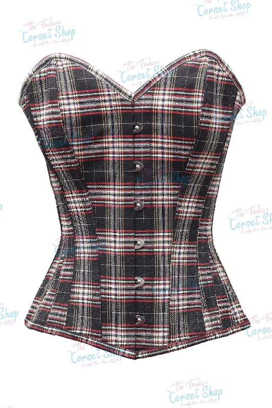 Pastel - colored corsets for a soft and feminine appealGeyse Tartan Check Cottswool Overbust Corset