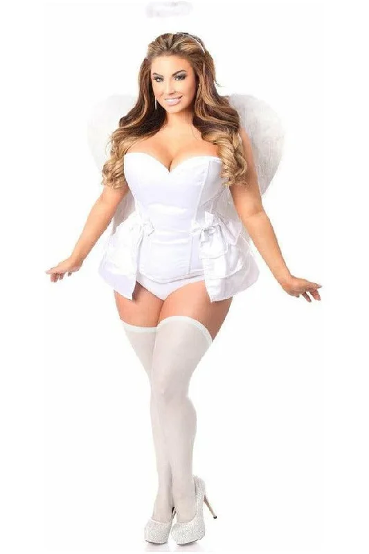 Polka - dot bustiers for a fun and retro appearanceLavish 4 PC Angelic Corset Costume