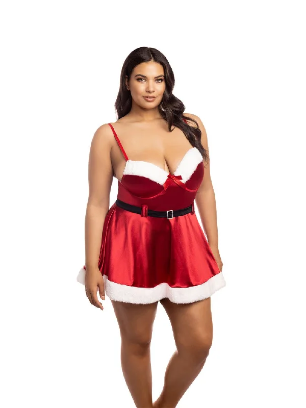 women lounge dress with a V - neck for a stylish lookCurvy Holiday Vixen Chemise