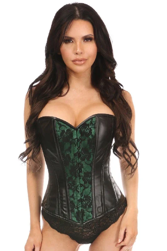 Breathable corsets for all - day wearPlus Size Wet Look Lace Overlay Corset