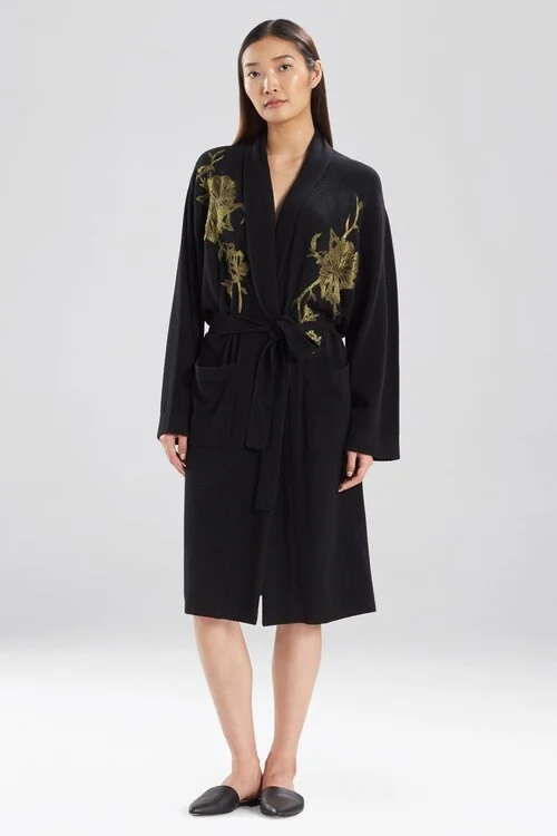 floral - printed women robes for a feminine touchCashmere Embroidered Robe