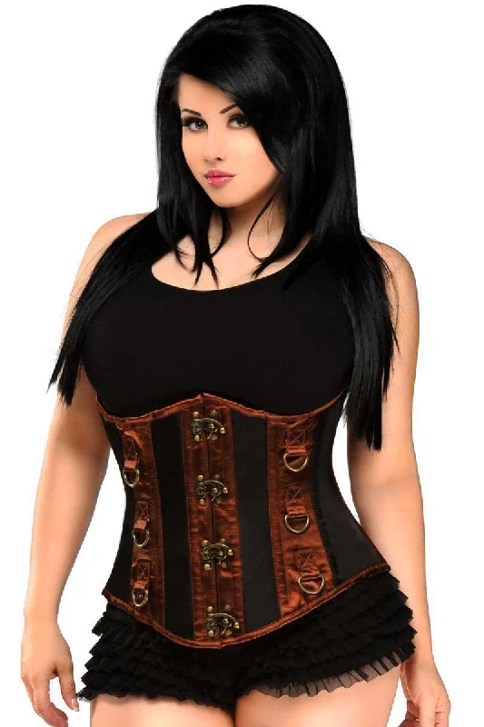 Moisture - wicking corsets for active lifestylesTop Drawer Black & Brown Steel Boned Underbust Corset