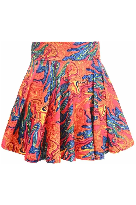 Hollywood - glamour bustiers for a red - carpet effectOrange Tie-Dye Stretch Lycra Skirt