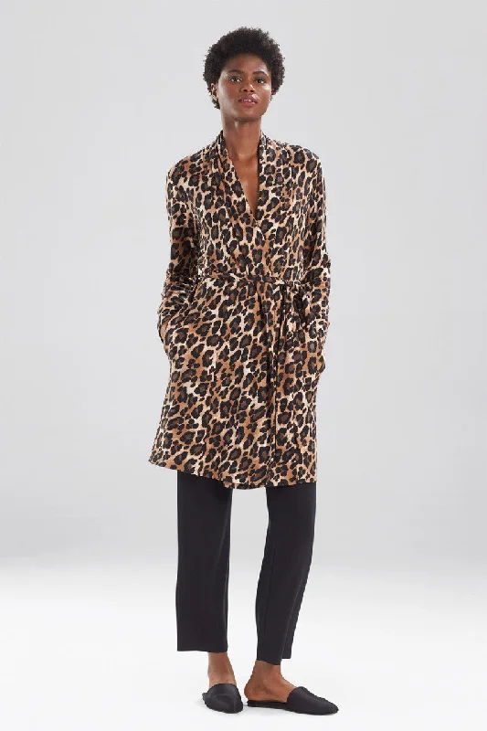 women robes with a hand - painted designOmbre Leopard Robe