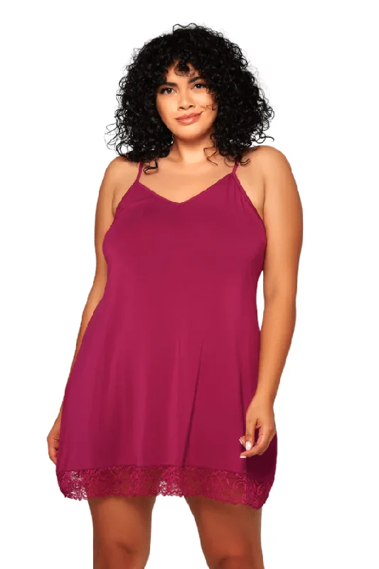 women lounge dress with a unique texture for added visual interestJosephine Chemise - Raspberry