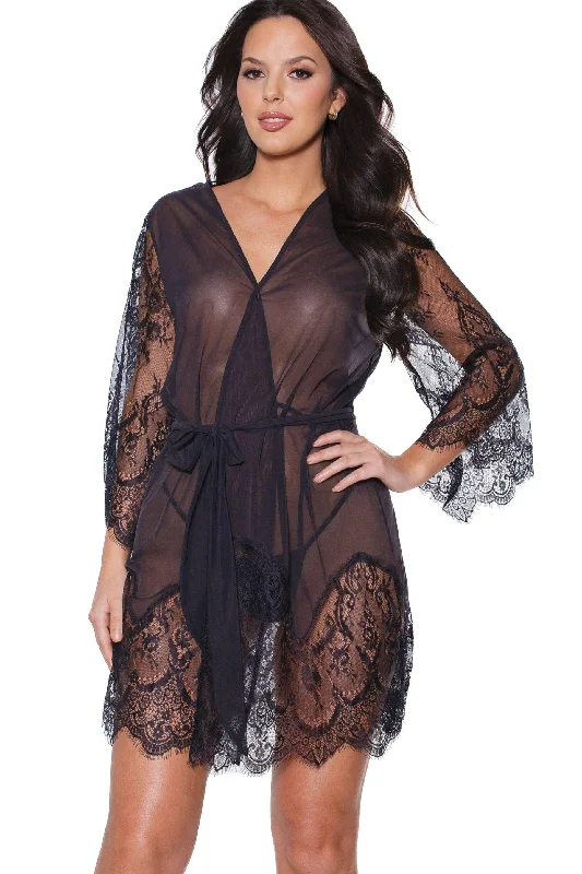 wrap - around women robes with adjustable beltsRobe With Bell Sleeves