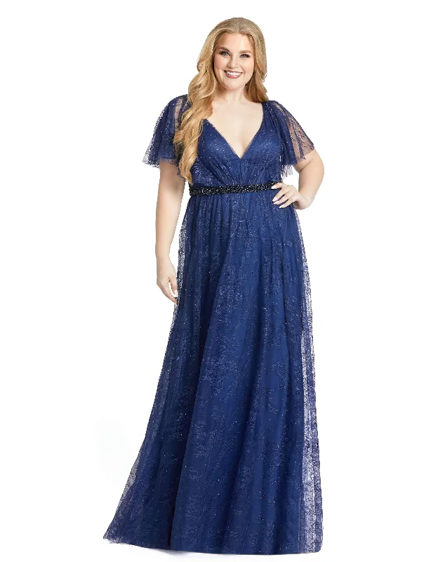 Sexy work - appropriate dresses with a touch of allureMac Duggal 67435 Plus Size Long Formal A Line Evening Gown