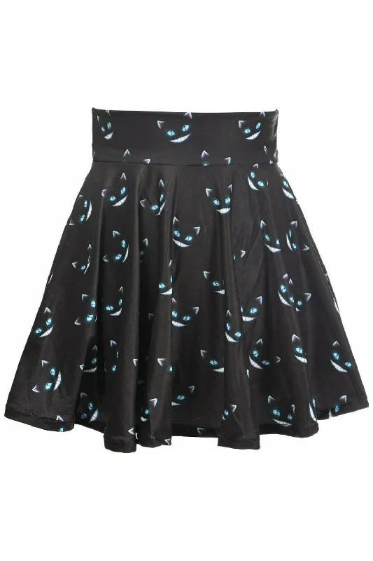 Leather bustiers for a bold and edgy lookScary Cats Print Stretch Lycra Skirt