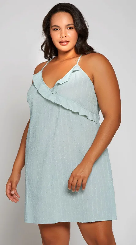 women lounge dress with a tie - dye pattern for a trendy lookPlus Size Between The Sheets Chemise