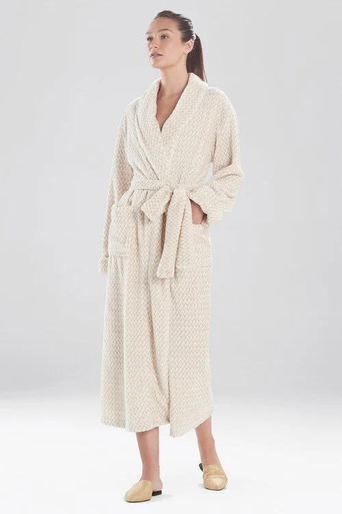 women robes made of luxurious silkPlush Jacquard Geo Robe