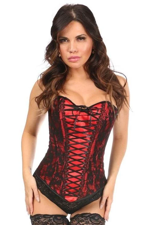 Multicolored bustiers with a vibrant and playful designLace-Up Overbust Corset with Black Lace