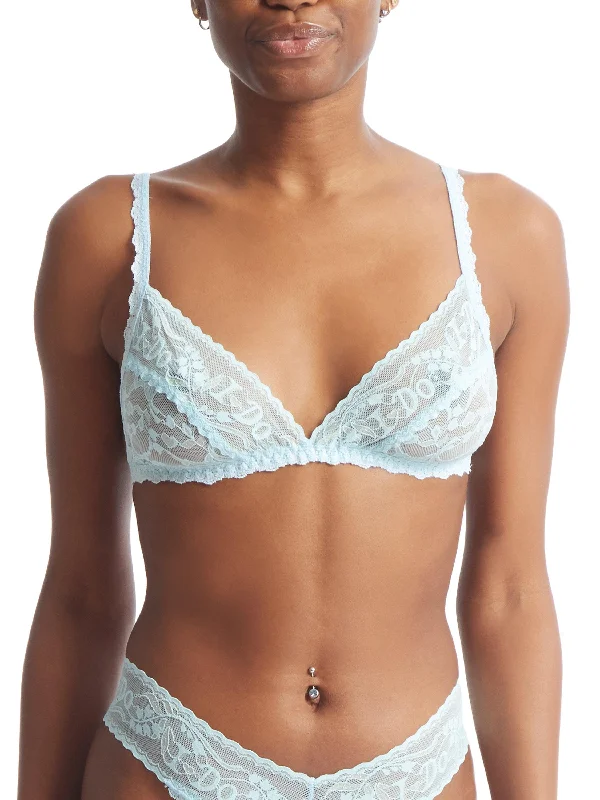 Women's bras with wide shoulder straps for supportI Do Shimmer Bralette Powder Blue