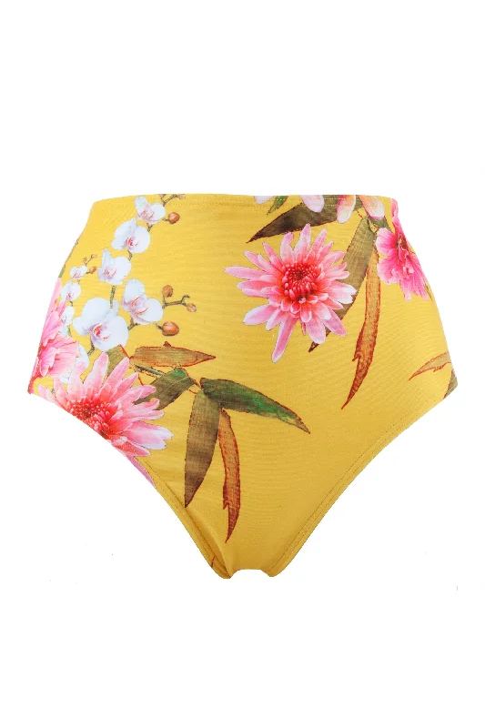 Women's nursing bras with easy - access clipsPeek & Beau Mustard Floral Print High Waist Brief