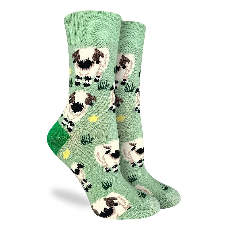 "Valais Blacknose Sheep" Cotton Crew Socks by Good Luck Sock