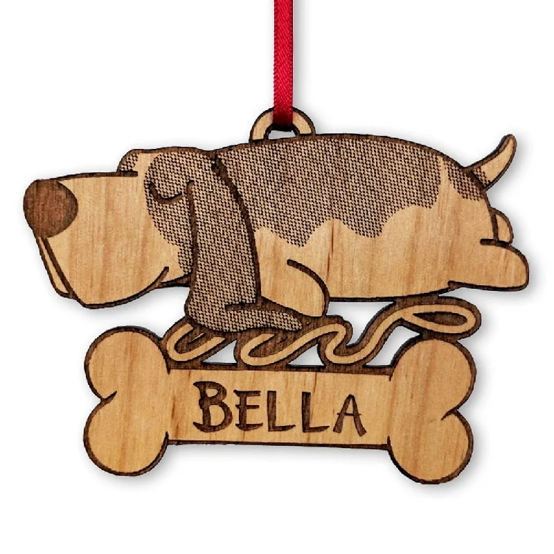 Basset Hound Pet Ornament for Christmas Holiday Gift Idea Pets Birthday Present Personalized Dog Rustic Engraved Puppy Gifts Custom Rescue