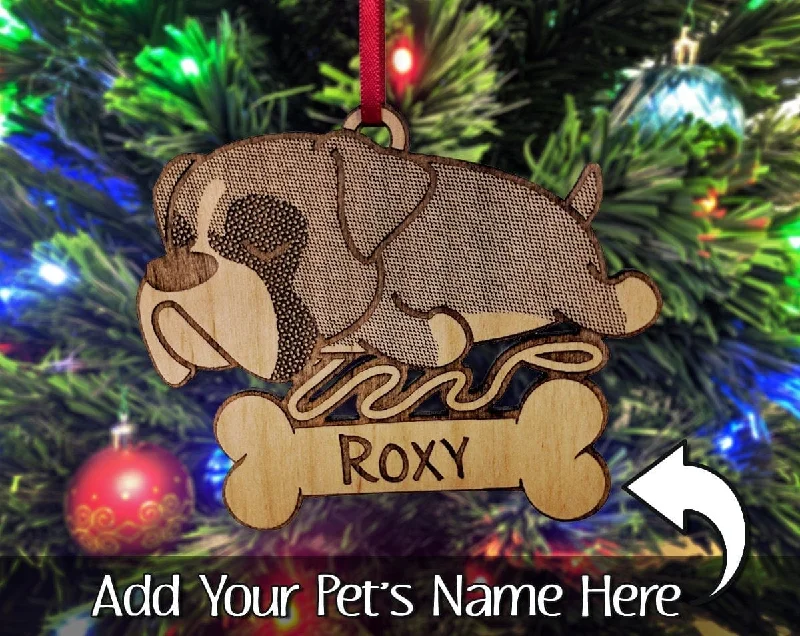 Boxer Custom Engraved Pet Christmas Ornament to Celebrate New Puppy into Family Couples Adopted Dog Gift for First Christmas Together Gifts