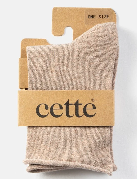 Cette Cosy Glitter Loose Top Sock Wood Smoke 277-174