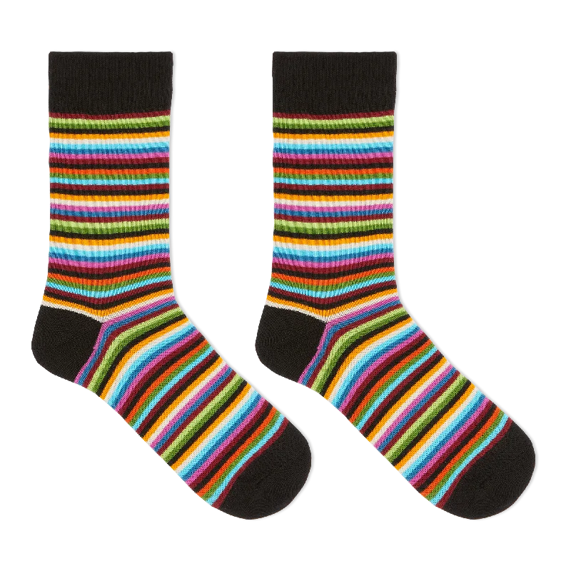 "Classic Stripe" Cotton Crew Socks by Hot Sox - Medium