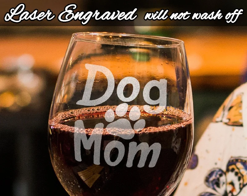 Dog Mom Stemless Glass Drink Wine and Pet My Dog Pet Lover Gift Fur Mom Rescue Dog Adoption Gift First Family Puppy Birthday Gift for Sister