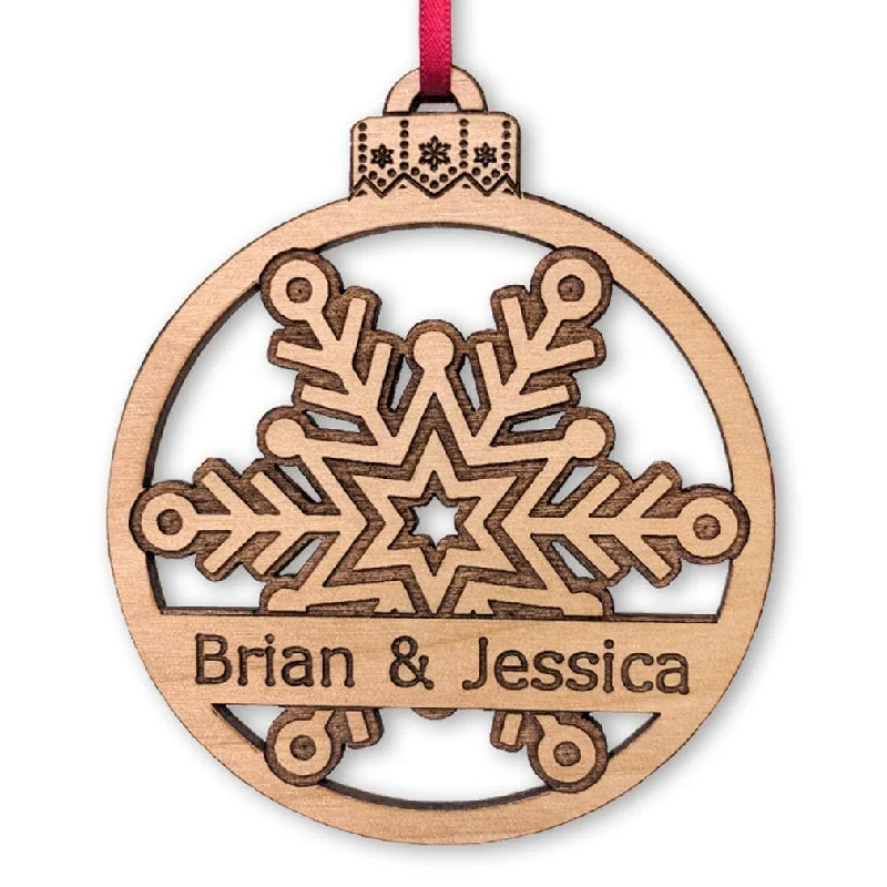 First Christmas Together Snowflake Couples Ornament Just Married Newlyweds Mr Mrs Gift Wood Anniversary Custom Tree Holiday Decor Present