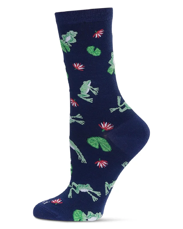 "Frogs" Crew Bamboo Socks by Me Moí