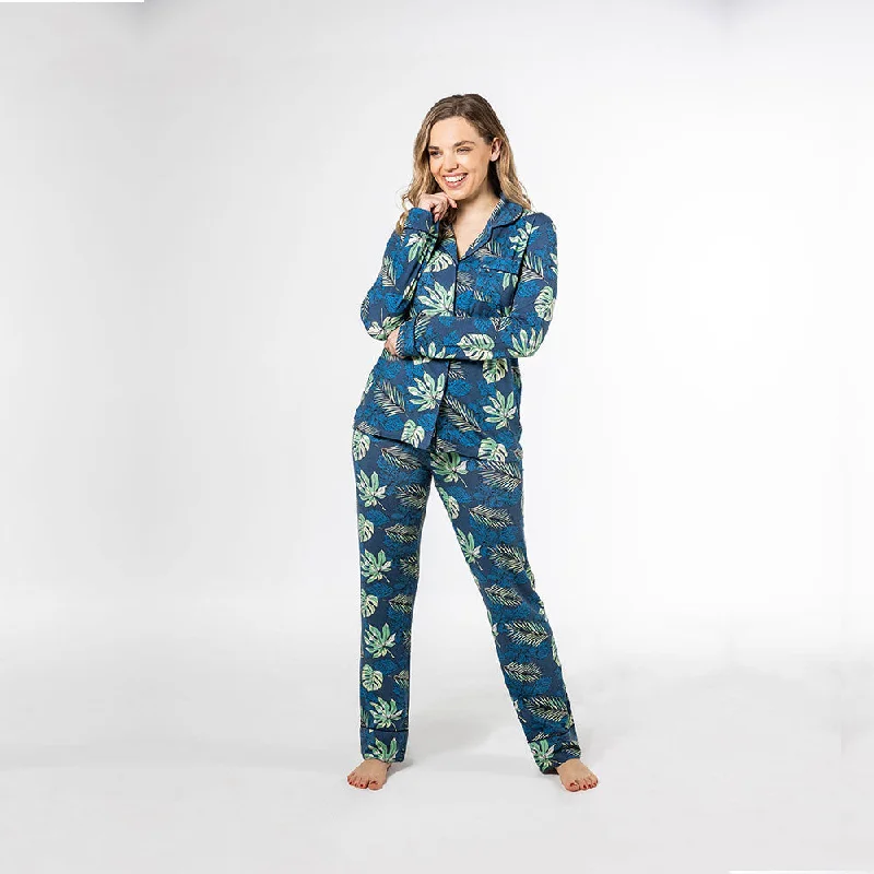 Large leaf print bamboo pyjamas