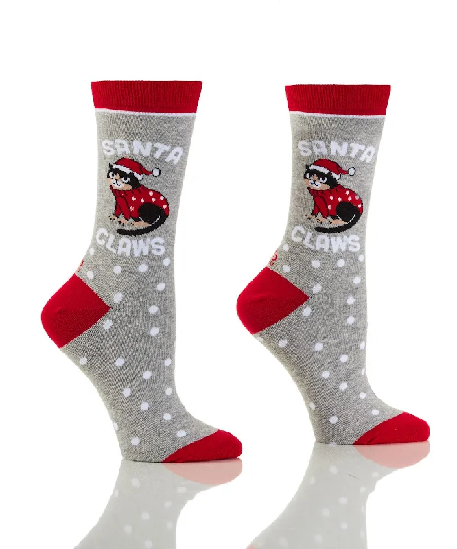 "Santa Claws" Cotton Crew Socks by YO Sox - Medium