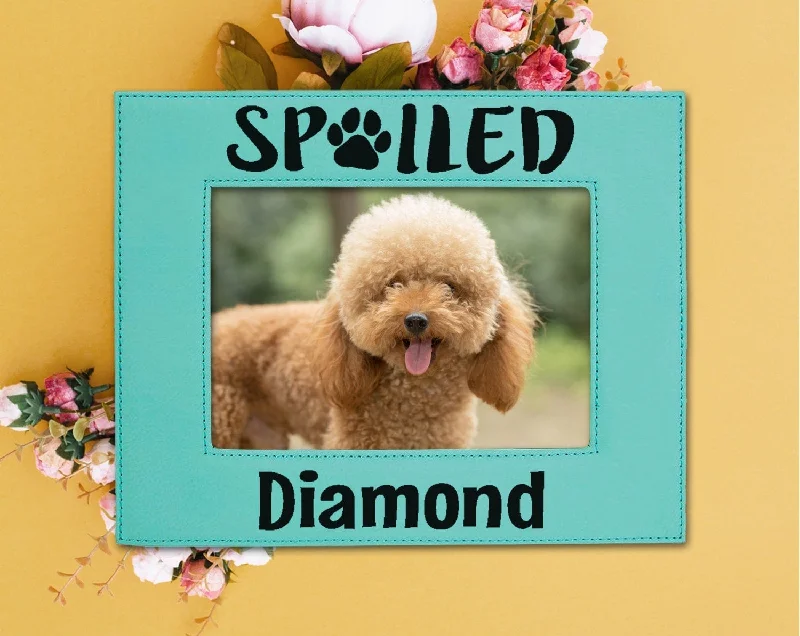 Spoiled Dog Mom Cat Lady Best Friend Pet Photo Frame 5x7 for Daughter Son Mothers Fathers Day Gift Birthday for New Adopted Puppy Kitten