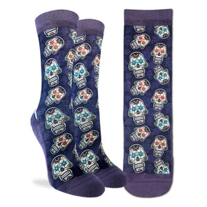 "Sugar Skulls" Active Socks by Good Luck Sock - Medium