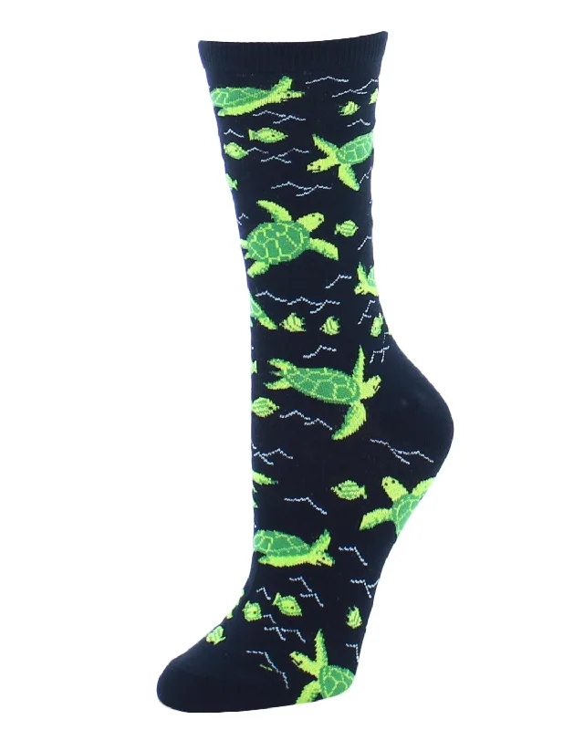 "Turtles" Crew Bamboo Socks by Me Moí