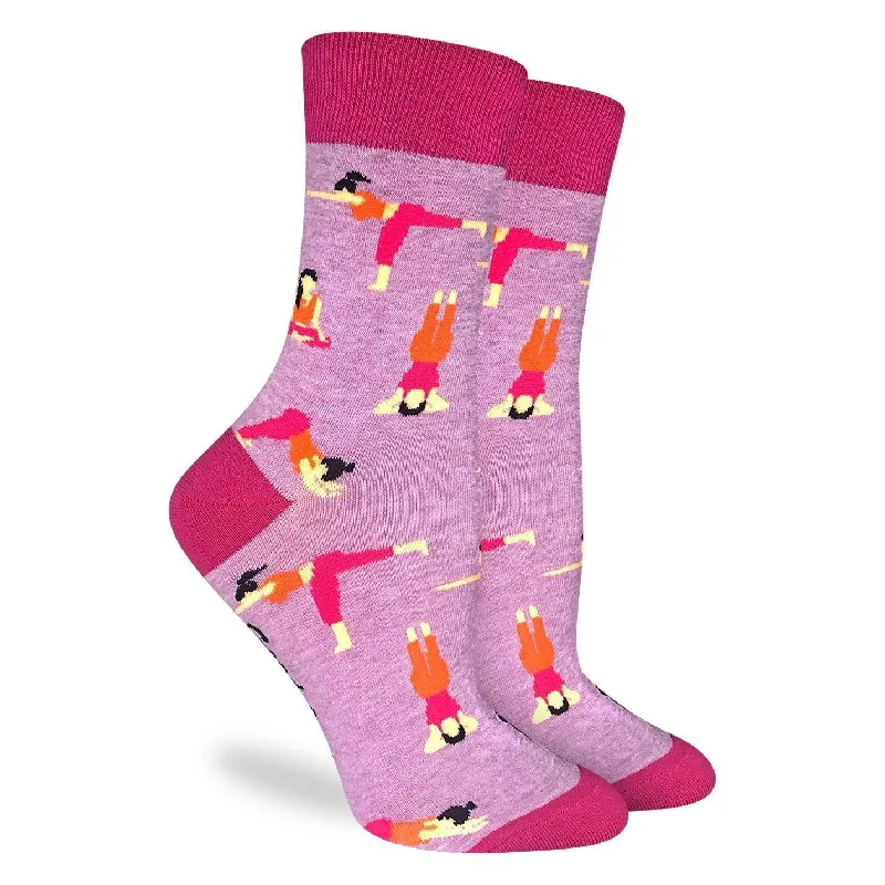 "Yoga Women" Cotton Crew Socks by Good Luck Sock - Medium