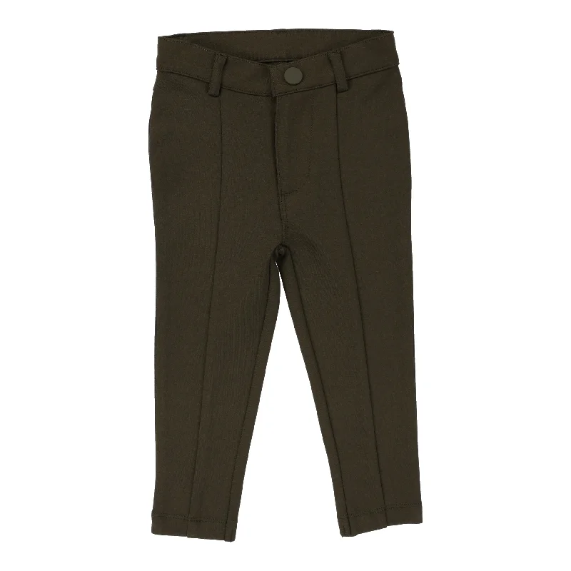 Analogie Boys Knit Stretch Pants With Seam - Olive