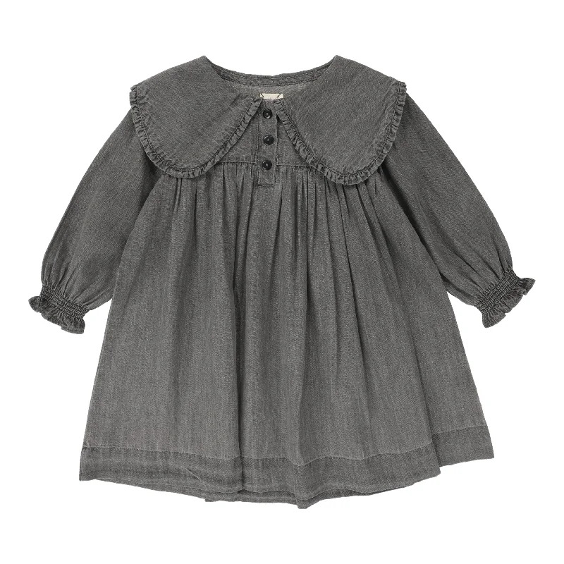 Analogie Denim Tencel Long Sleeve Dress - Gray Wash