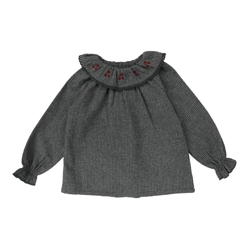 Analogie Toddler Girls Shirt - Gray Houndstooth