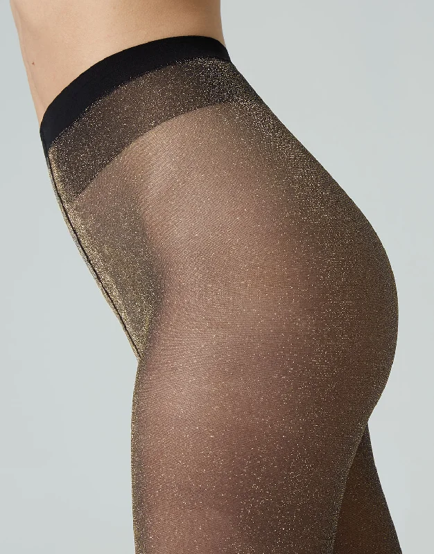 CETTE Hollywood gloss tights - black and gold