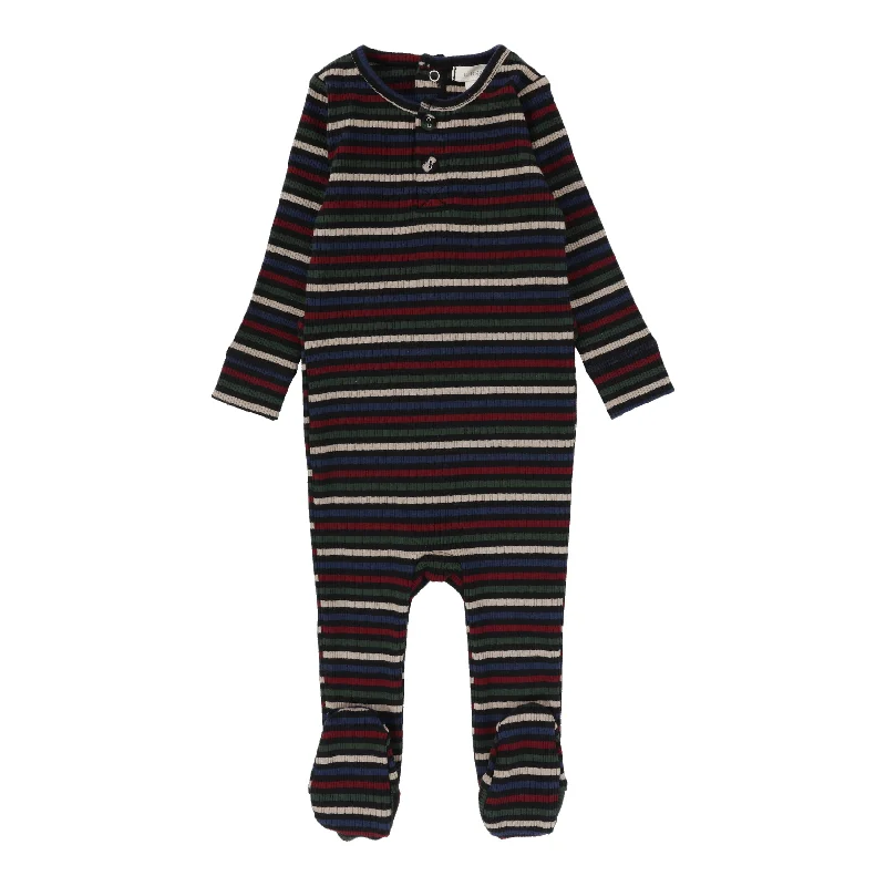 Lil Legs Henley Footie - Multistripe