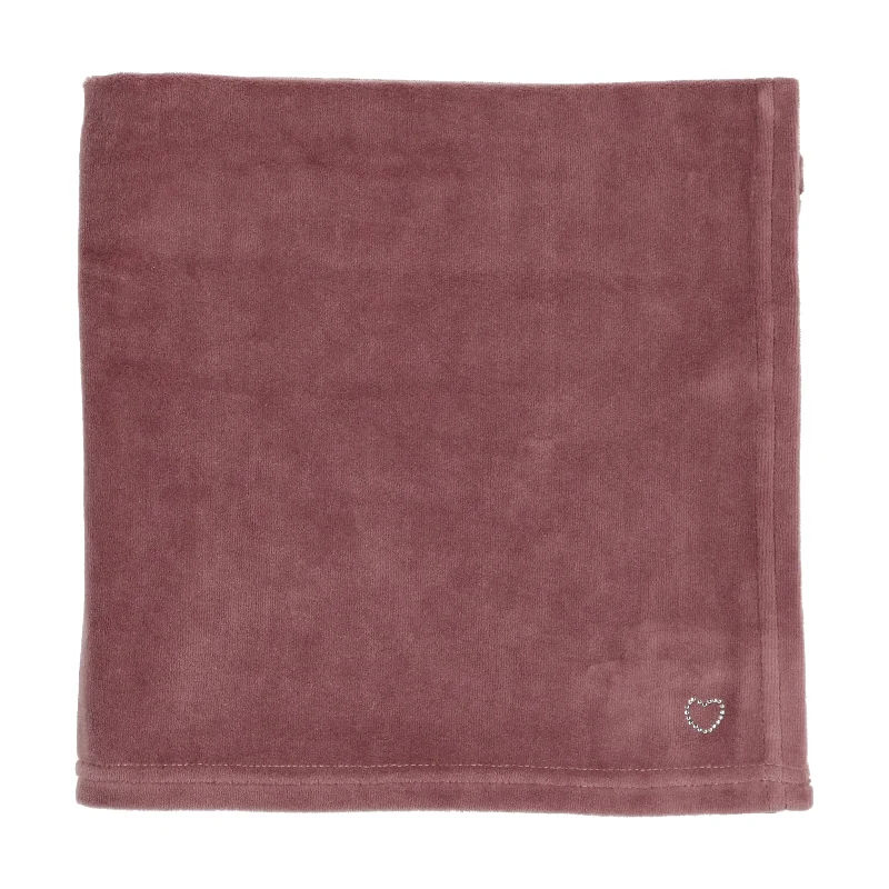 Lil Legs Leather Tag Blanket - Dusty Plum Rhinestone